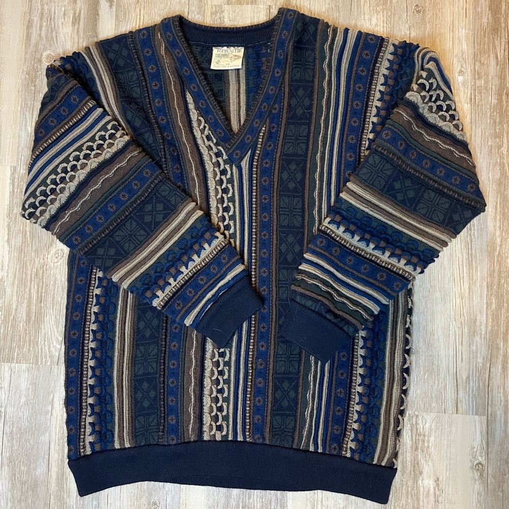 Vintage Toorallie Thick Knit Sweater xxl 2xl coogi style wool australia
